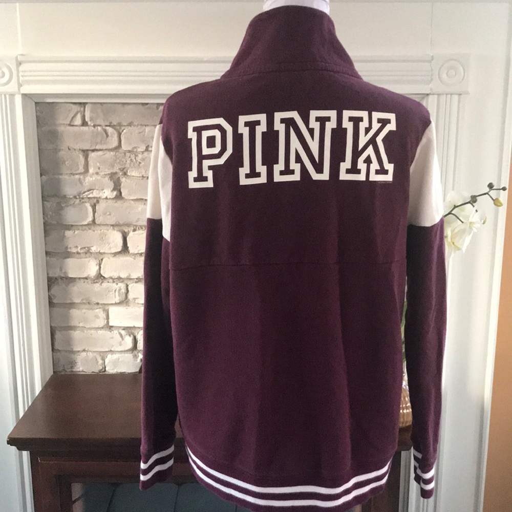 PINK VS Marron / burgundy sweater 1/4 zip size S